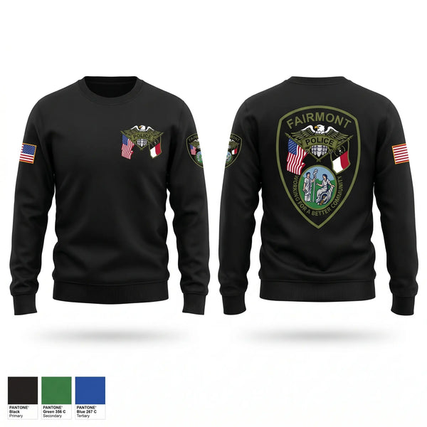 Crew Neck Sweatshirt, Fairmont Police Department, Police, Teamtime, Team time, sublimation, custom sports apparel, team uniforms, spirit wear, spiritwear, sports uniforms, custom shirts, team store, custom team store, fundraiser sports, apparel fundraiser