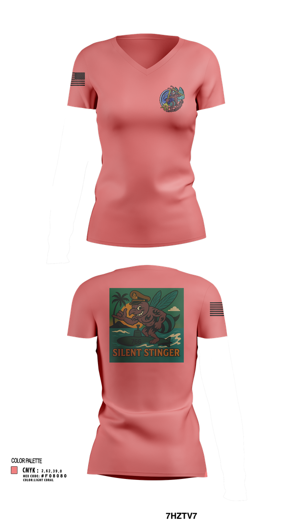 Womens Short Sleeve Vneck Shirt, USS CHARLOTTE SSN 766, Navy, Teamtime, Team time, sublimation, custom sports apparel, team uniforms, spirit wear, spiritwear, sports uniforms, custom shirts, team store, custom team store, fundraiser sports, apparel fundraiser