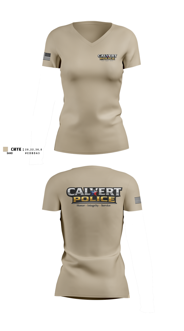 Womens Short Sleeve Vneck Shirt, CALVERT POLICE DEPARTMENT, Police, Teamtime, Team time, sublimation, custom sports apparel, team uniforms, spirit wear, spiritwear, sports uniforms, custom shirts, team store, custom team store, fundraiser sports, apparel fundraiser
