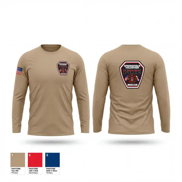 Long Sleeve Performance Shirt, Springfield Volunteer Fire Dept., Fire Department, Teamtime, Team time, sublimation, custom sports apparel, team uniforms, spirit wear, spiritwear, sports uniforms, custom shirts, team store, custom team store, fundraiser sports, apparel fundraiser