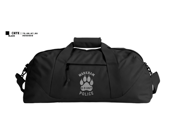 Duffle Bag, Markham Police K9 Unit, Police, Teamtime, Team time, sublimation, custom sports apparel, team uniforms, spirit wear, spiritwear, sports uniforms, custom shirts, team store, custom team store, fundraiser sports, apparel fundraiser