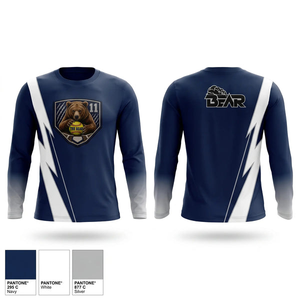 Long Sleeve Performance Shirt, The Bear, Softball, Teamtime, Team time, sublimation, custom sports apparel, team uniforms, spirit wear, spiritwear, sports uniforms, custom shirts, team store, custom team store, fundraiser sports, apparel fundraiser