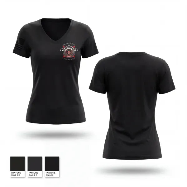 Womens Short Sleeve Vneck Shirt, Osage County Fire District #4, Fire Department, Teamtime, Team time, sublimation, custom sports apparel, team uniforms, spirit wear, spiritwear, sports uniforms, custom shirts, team store, custom team store, fundraiser sports, apparel fundraiser