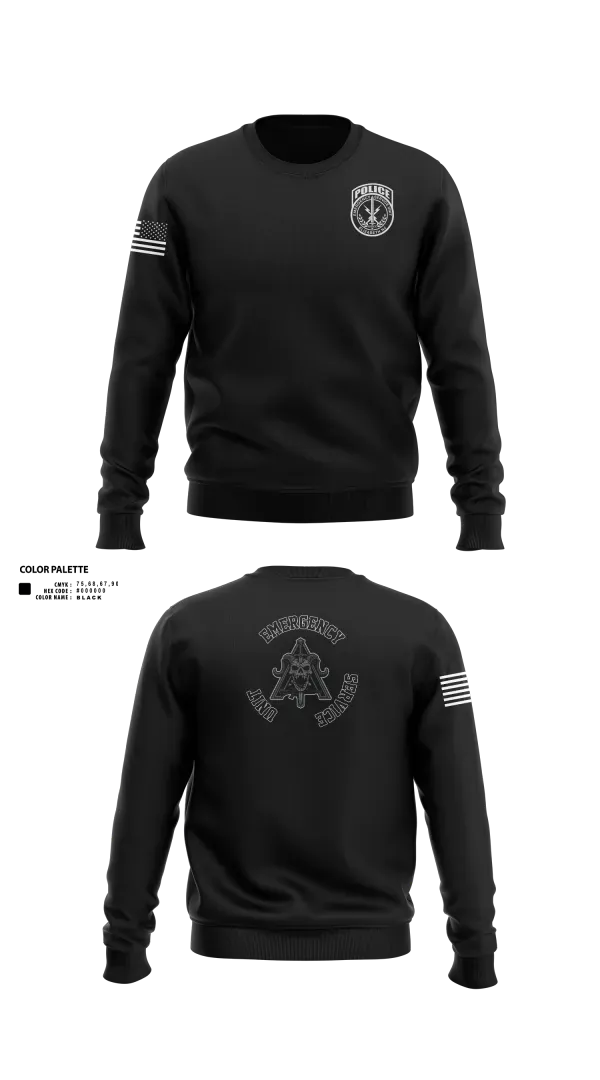 Crew Neck Sweatshirt, Emergency Service Unit, Police, Teamtime, Team time, sublimation, custom sports apparel, team uniforms, spirit wear, spiritwear, sports uniforms, custom shirts, team store, custom team store, fundraiser sports, apparel fundraiser