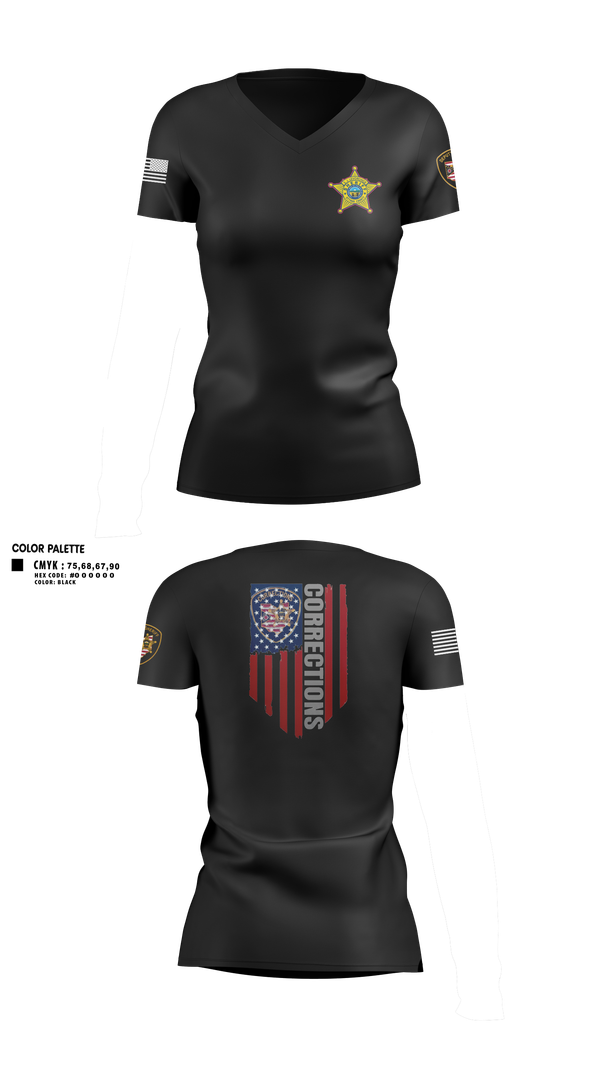 Womens Short Sleeve Vneck Shirt, Ottawa County Sheriff’s Office, Police, Teamtime, Team time, sublimation, custom sports apparel, team uniforms, spirit wear, spiritwear, sports uniforms, custom shirts, team store, custom team store, fundraiser sports, apparel fundraiser