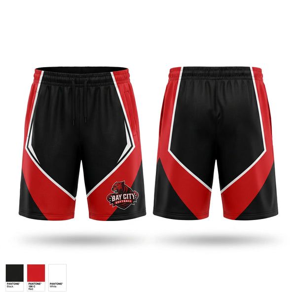 Athletic Shorts With Pockets, Bay City Panthers, Softball, Teamtime, Team time, sublimation, custom sports apparel, team uniforms, spirit wear, spiritwear, sports uniforms, custom shirts, team store, custom team store, fundraiser sports, apparel fundraiser