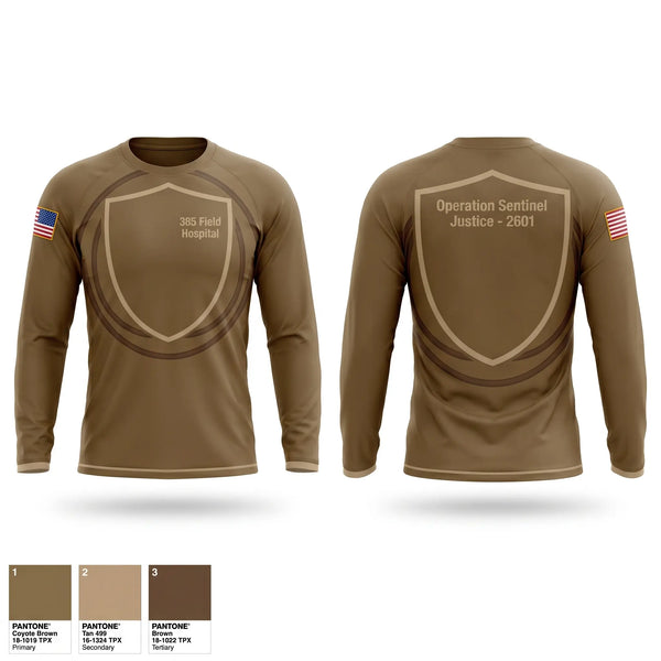 Long Sleeve Performance Shirt, 385 Field Hospital, Army, Teamtime, Team time, sublimation, custom sports apparel, team uniforms, spirit wear, spiritwear, sports uniforms, custom shirts, team store, custom team store, fundraiser sports, apparel fundraiser