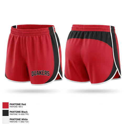 Womens Shorts, Quakers, Softball, Teamtime, Team time, sublimation, custom sports apparel, team uniforms, spirit wear, spiritwear, sports uniforms, custom shirts, team store, custom team store, fundraiser sports, apparel fundraiser