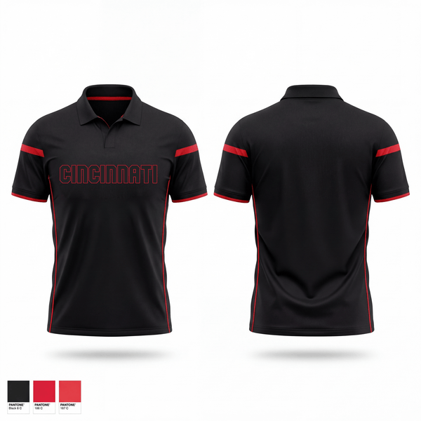 Short Sleeve Performance Polo, Cincinnati, Cincinnati Reds, Baseball, Teamtime, Team time, sublimation, custom sports apparel, team uniforms, spirit wear, spiritwear, sports uniforms, custom shirts, team store, custom team store, fundraiser sports, apparel fundraiser