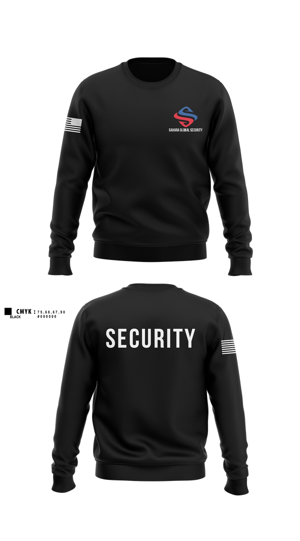 Crew Neck Sweatshirt, Sahara Global Security, Fire Department, Teamtime, Team time, sublimation, custom sports apparel, team uniforms, spirit wear, spiritwear, sports uniforms, custom shirts, team store, custom team store, fundraiser sports, apparel fundraiser