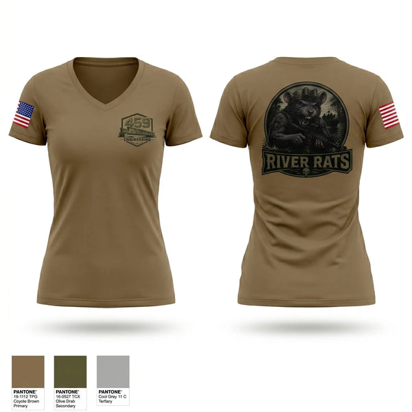 Womens Short Sleeve Vneck Shirt, 459 engineering company, Army, Teamtime, Team time, sublimation, custom sports apparel, team uniforms, spirit wear, spiritwear, sports uniforms, custom shirts, team store, custom team store, fundraiser sports, apparel fundraiser
