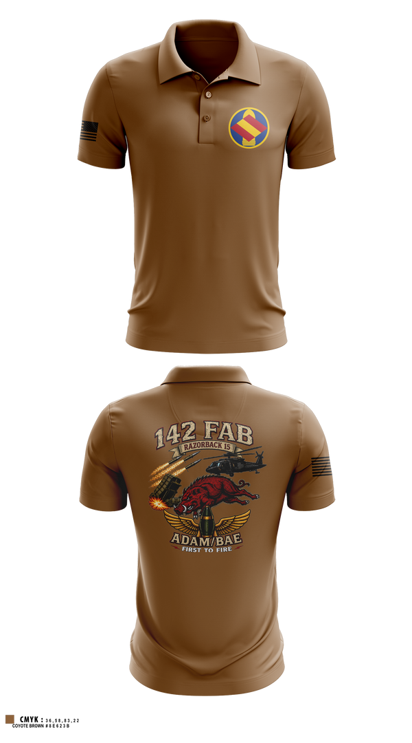 Short Sleeve Performance Polo, 142nd, Army, Teamtime, Team time, sublimation, custom sports apparel, team uniforms, spirit wear, spiritwear, sports uniforms, custom shirts, team store, custom team store, fundraiser sports, apparel fundraiser