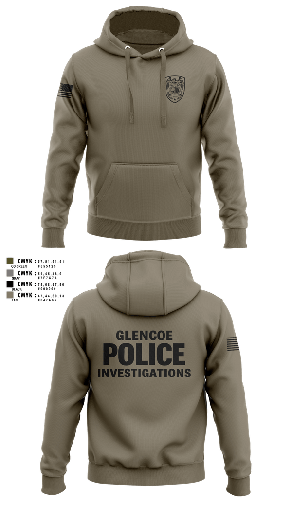 Hoodie, Glencoe Investigations, Police, Teamtime, Team time, sublimation, custom sports apparel, team uniforms, spirit wear, spiritwear, sports uniforms, custom shirts, team store, custom team store, fundraiser sports, apparel fundraiser