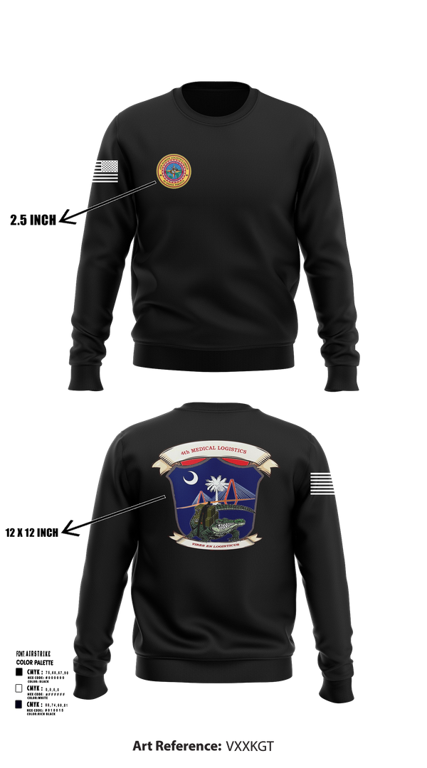 Crew Neck Sweatshirt, 4th Medical Logistics, Marines, Teamtime, Team time, sublimation, custom sports apparel, team uniforms, spirit wear, spiritwear, sports uniforms, custom shirts, team store, custom team store, fundraiser sports, apparel fundraiser