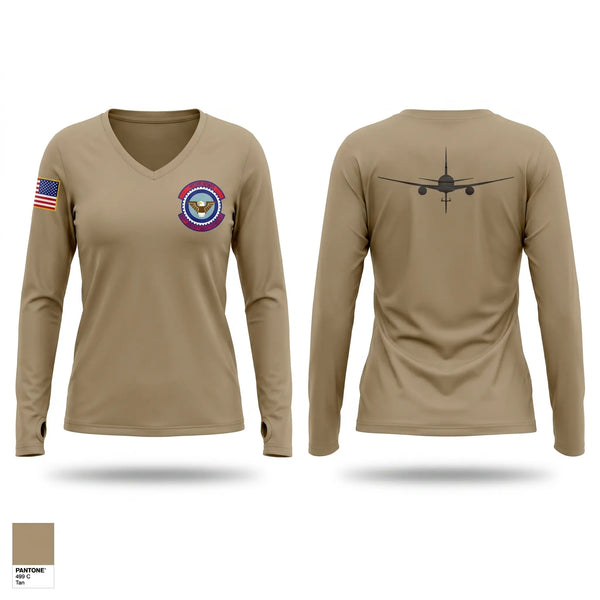 Womens Long Sleeve Vneck Shirt, 660 AMXS, Air Force, Teamtime, Team time, sublimation, custom sports apparel, team uniforms, spirit wear, spiritwear, sports uniforms, custom shirts, team store, custom team store, fundraiser sports, apparel fundraiser