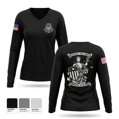 Womens Long Sleeve Vneck Shirt, NCOA, Army, Teamtime, Team time, sublimation, custom sports apparel, team uniforms, spirit wear, spiritwear, sports uniforms, custom shirts, team store, custom team store, fundraiser sports, apparel fundraiser