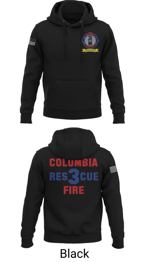 Hoodie, Columbia Fire Department RESCUE3, Fire Department, Teamtime, Team time, sublimation, custom sports apparel, team uniforms, spirit wear, spiritwear, sports uniforms, custom shirts, team store, custom team store, fundraiser sports, apparel fundraiser