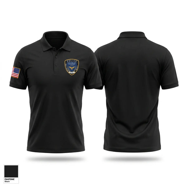 Short Sleeve Performance Polo, Bibb County BOE Police Department, Police, Teamtime, Team time, sublimation, custom sports apparel, team uniforms, spirit wear, spiritwear, sports uniforms, custom shirts, team store, custom team store, fundraiser sports, apparel fundraiser