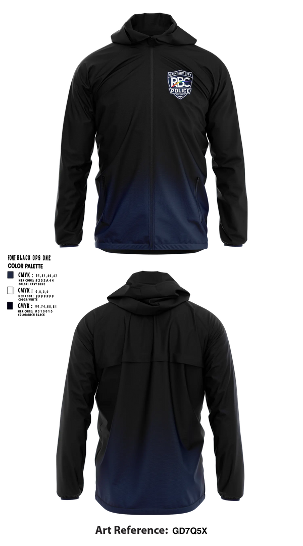 Windbreaker, Rainbow City Police Department, Police, Teamtime, Team time, sublimation, custom sports apparel, team uniforms, spirit wear, spiritwear, sports uniforms, custom shirts, team store, custom team store, fundraiser sports, apparel fundraiser