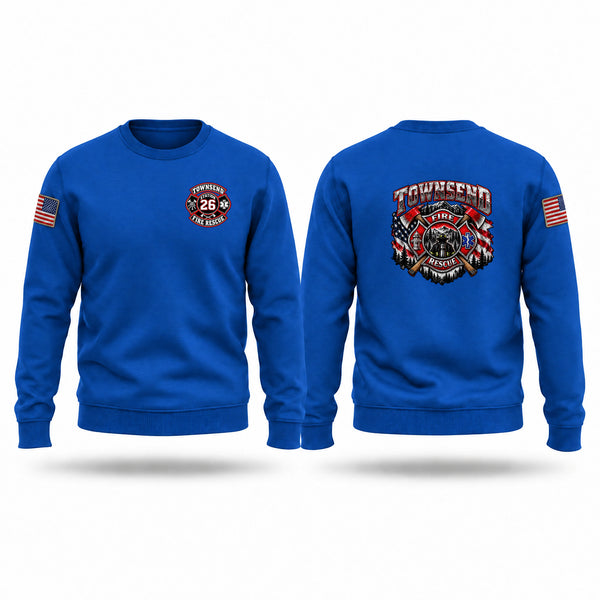 Crew Neck Sweatshirt, Townsend, Fire Department, Teamtime, Team time, sublimation, custom sports apparel, team uniforms, spirit wear, spiritwear, sports uniforms, custom shirts, team store, custom team store, fundraiser sports, apparel fundraiser