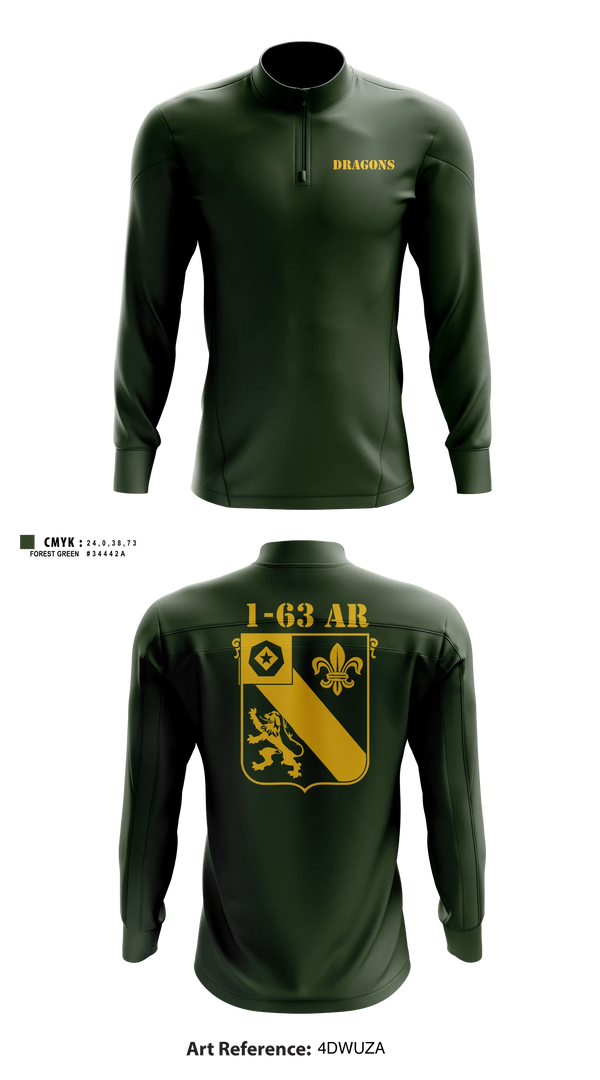 Quarter Zip Jacket, 1-63 AR, 2 ABCT, 1 ID, Army, Teamtime, Team time, sublimation, custom sports apparel, team uniforms, spirit wear, spiritwear, sports uniforms, custom shirts, team store, custom team store, fundraiser sports, apparel fundraiser