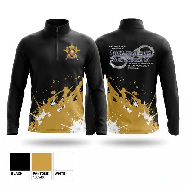 Quarter Zip Jacket, Official Investigations & Security Services, Inc, , Teamtime, Team time, sublimation, custom sports apparel, team uniforms, spirit wear, spiritwear, sports uniforms, custom shirts, team store, custom team store, fundraiser sports, apparel fundraiser
