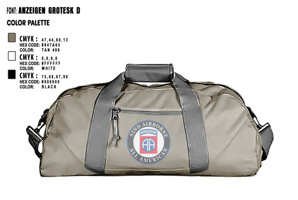 Duffle Bag, 82nd Airborne Division, Army, Teamtime, Team time, sublimation, custom sports apparel, team uniforms, spirit wear, spiritwear, sports uniforms, custom shirts, team store, custom team store, fundraiser sports, apparel fundraiser