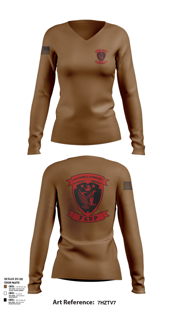 Women's Long Sleeve Vneck Shirt, FARP, Air Force, Teamtime, Team time, sublimation, custom sports apparel, team uniforms, spirit wear, spiritwear, sports uniforms, custom shirts, team store, custom team store, fundraiser sports, apparel fundraiser