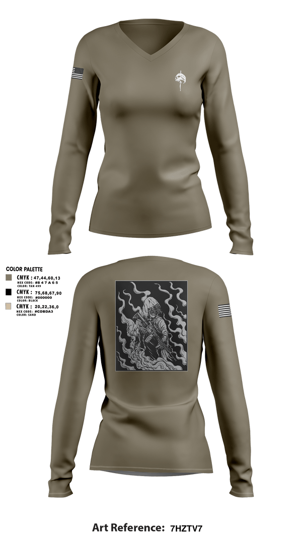 Women's Long Sleeve Vneck Shirt, The Tac Shack, Police, Teamtime, Team time, sublimation, custom sports apparel, team uniforms, spirit wear, spiritwear, sports uniforms, custom shirts, team store, custom team store, fundraiser sports, apparel fundraiser