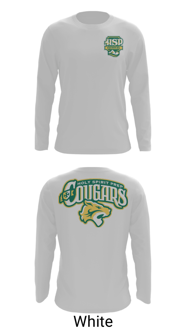 Long Sleeve Performance Shirt, Holy Spirit Preparatory Upper School Swimming, Swimming, Teamtime, Team time, sublimation, custom sports apparel, team uniforms, spirit wear, spiritwear, sports uniforms, custom shirts, team store, custom team store, fundraiser sports, apparel fundraiser