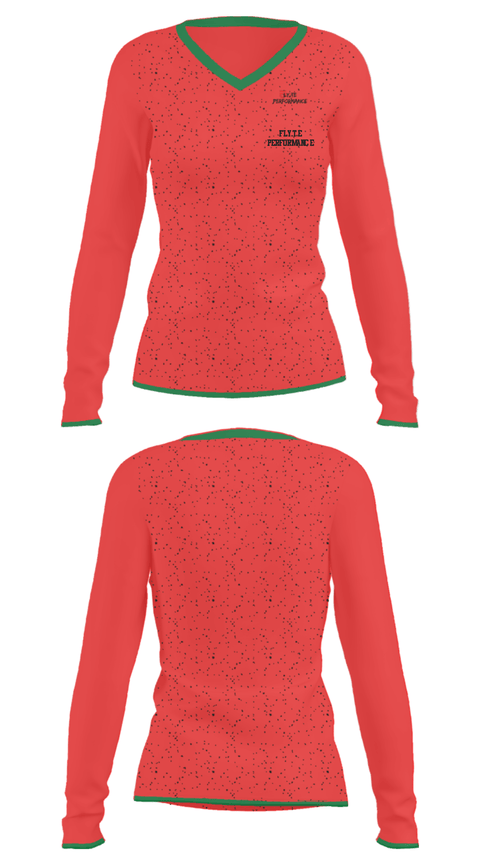 Women's Long Sleeve Vneck Shirt, Fly.te Performance, , Teamtime, Team time, sublimation, custom sports apparel, team uniforms, spirit wear, spiritwear, sports uniforms, custom shirts, team store, custom team store, fundraiser sports, apparel fundraiser