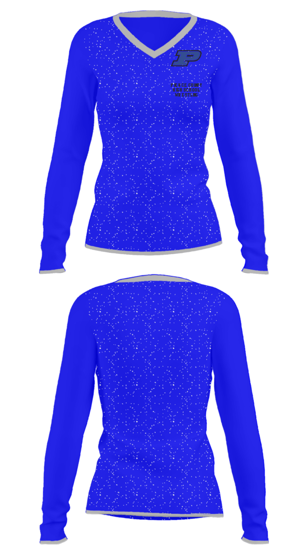 Women's Long Sleeve Vneck Shirt, Pierce County High School Wrestling, Wrestling, Teamtime, Team time, sublimation, custom sports apparel, team uniforms, spirit wear, spiritwear, sports uniforms, custom shirts, team store, custom team store, fundraiser sports, apparel fundraiser