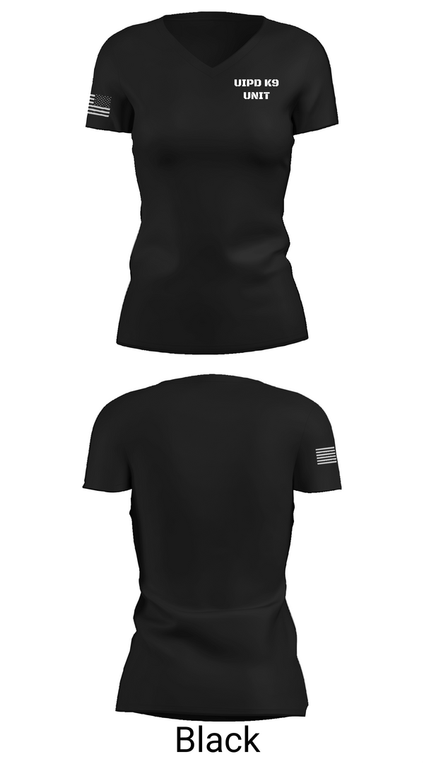 Womens Short Sleeve Vneck Shirt, UIPD K9 UNIT, Police, Teamtime, Team time, sublimation, custom sports apparel, team uniforms, spirit wear, spiritwear, sports uniforms, custom shirts, team store, custom team store, fundraiser sports, apparel fundraiser