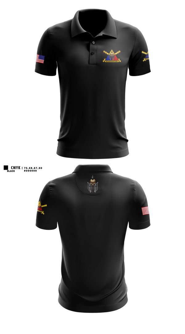 Short Sleeve Performance Polo, 1AD DIVARTY HHB, Army, Teamtime, Team time, sublimation, custom sports apparel, team uniforms, spirit wear, spiritwear, sports uniforms, custom shirts, team store, custom team store, fundraiser sports, apparel fundraiser