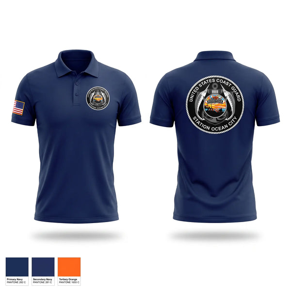 Short Sleeve Performance Polo, Station Ocean City, Coast Guard, Teamtime, Team time, sublimation, custom sports apparel, team uniforms, spirit wear, spiritwear, sports uniforms, custom shirts, team store, custom team store, fundraiser sports, apparel fundraiser