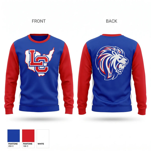 Crew Neck Sweatshirt, Lewis County Lions, , Teamtime, Team time, sublimation, custom sports apparel, team uniforms, spirit wear, spiritwear, sports uniforms, custom shirts, team store, custom team store, fundraiser sports, apparel fundraiser