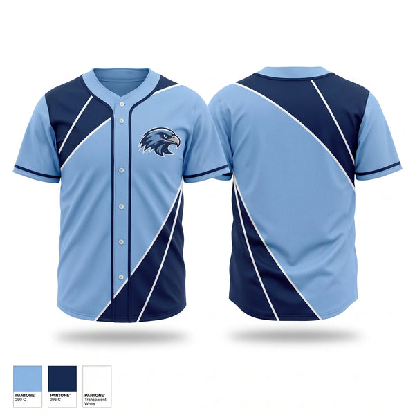 Full Button Baseball Jersey, Logan Martin Riverhawks, Baseball, Teamtime, Team time, sublimation, custom sports apparel, team uniforms, spirit wear, spiritwear, sports uniforms, custom shirts, team store, custom team store, fundraiser sports, apparel fundraiser
