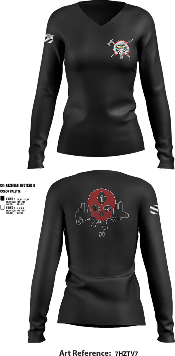 Womens Long Sleeve Vneck Shirt, Blackfoot, , Teamtime, Team time, sublimation, custom sports apparel, team uniforms, spirit wear, spiritwear, sports uniforms, custom shirts, team store, custom team store, fundraiser sports, apparel fundraiser