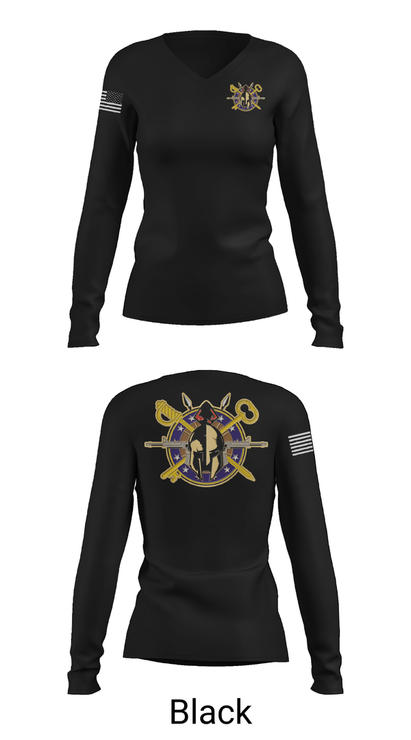Womens Long Sleeve Vneck Shirt, A Company 68th DSSB 4ID, , Teamtime, Team time, sublimation, custom sports apparel, team uniforms, spirit wear, spiritwear, sports uniforms, custom shirts, team store, custom team store, fundraiser sports, apparel fundraiser