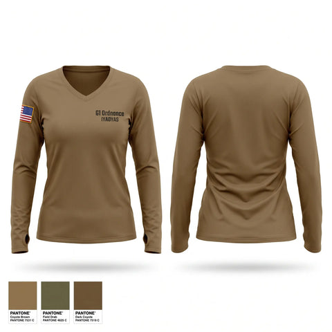 Womens Long Sleeve Vneck Shirt, G1 Ordnance, Navy, Teamtime, Team time, sublimation, custom sports apparel, team uniforms, spirit wear, spiritwear, sports uniforms, custom shirts, team store, custom team store, fundraiser sports, apparel fundraiser