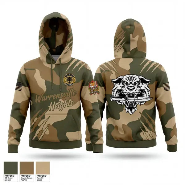 Hoodie, Warrensville Hts JROTC, Army, Teamtime, Team time, sublimation, custom sports apparel, team uniforms, spirit wear, spiritwear, sports uniforms, custom shirts, team store, custom team store, fundraiser sports, apparel fundraiser
