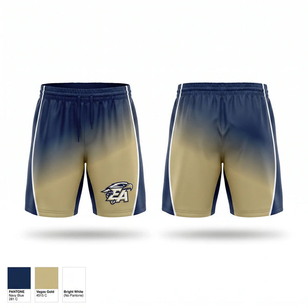 Mens Reversible Basketball Shorts, Everett Alvarez Eagles, Women's Basketball, Teamtime, Team time, sublimation, custom sports apparel, team uniforms, spirit wear, spiritwear, sports uniforms, custom shirts, team store, custom team store, fundraiser sports, apparel fundraiser