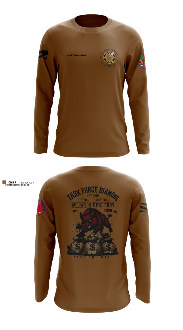 Long Sleeve Performance Shirt, 93rd Finance Battalion, National Guard, Teamtime, Team time, sublimation, custom sports apparel, team uniforms, spirit wear, spiritwear, sports uniforms, custom shirts, team store, custom team store, fundraiser sports, apparel fundraiser