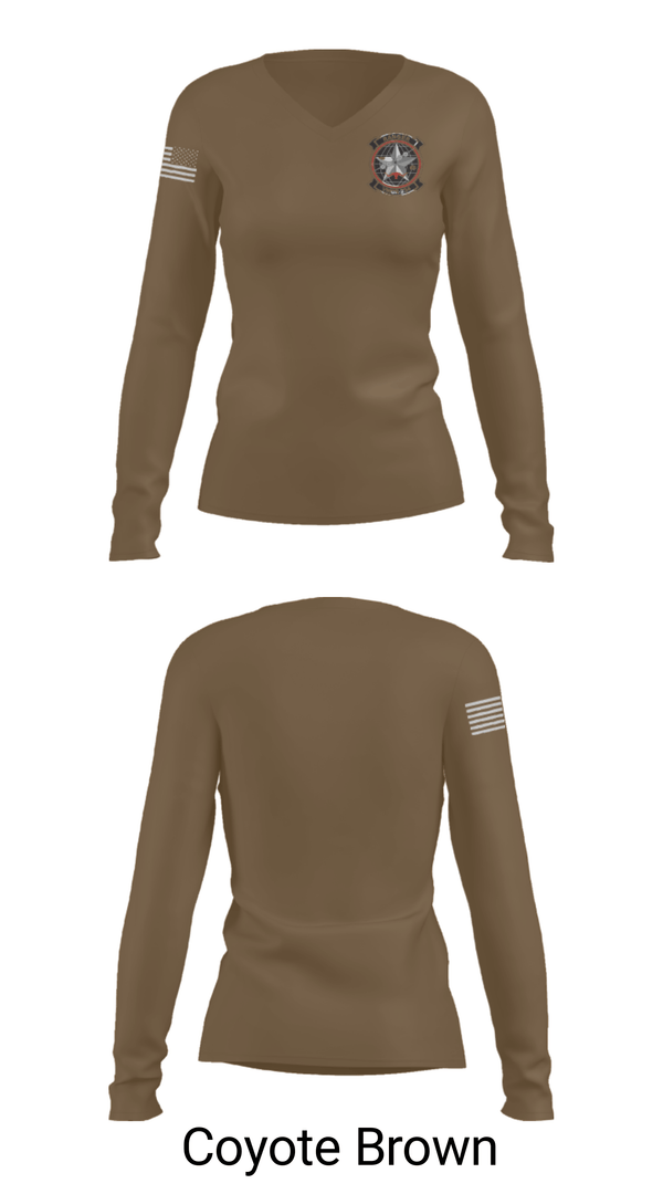 Women's Long Sleeve Vneck Shirt, VMGR-234, Marines, Teamtime, Team time, sublimation, custom sports apparel, team uniforms, spirit wear, spiritwear, sports uniforms, custom shirts, team store, custom team store, fundraiser sports, apparel fundraiser
