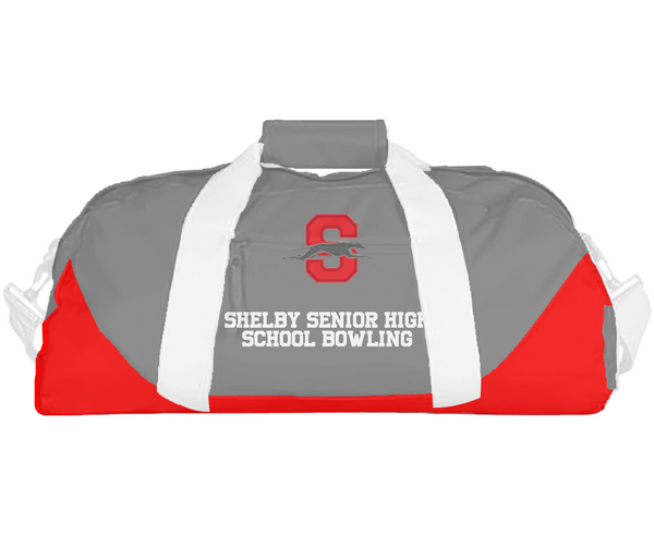 Duffle Bag, Shelby Senior High School Bowling, Bowling, Teamtime, Team time, sublimation, custom sports apparel, team uniforms, spirit wear, spiritwear, sports uniforms, custom shirts, team store, custom team store, fundraiser sports, apparel fundraiser
