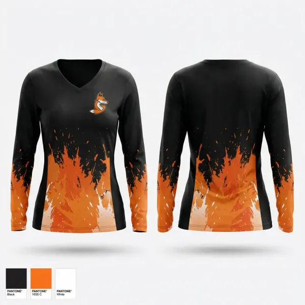 Womens Long Sleeve Vneck Shirt, Peppers, Softball, Teamtime, Team time, sublimation, custom sports apparel, team uniforms, spirit wear, spiritwear, sports uniforms, custom shirts, team store, custom team store, fundraiser sports, apparel fundraiser
