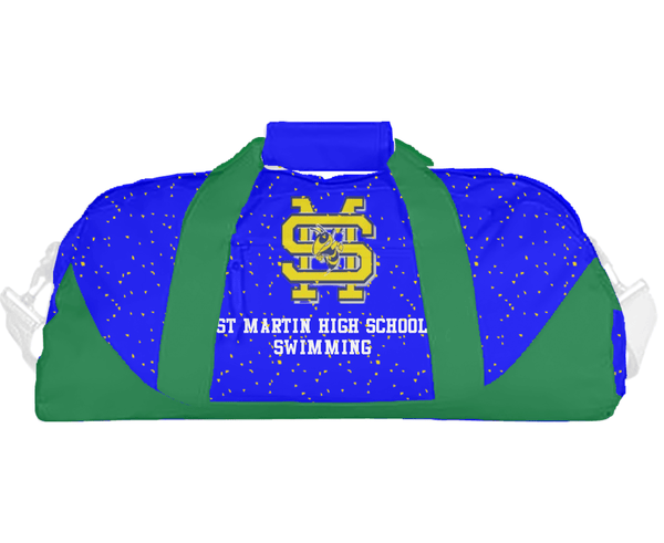 Duffle Bag, St Martin High School Swimming, Swimming, Teamtime, Team time, sublimation, custom sports apparel, team uniforms, spirit wear, spiritwear, sports uniforms, custom shirts, team store, custom team store, fundraiser sports, apparel fundraiser