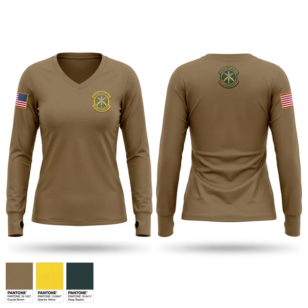 Womens Long Sleeve Vneck Shirt, 1137th MP Company, National Guard, Teamtime, Team time, sublimation, custom sports apparel, team uniforms, spirit wear, spiritwear, sports uniforms, custom shirts, team store, custom team store, fundraiser sports, apparel fundraiser