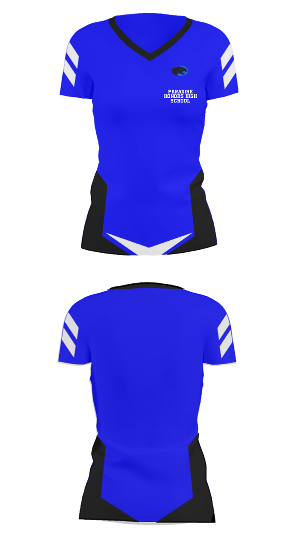 Women's Short Sleeve Vneck Shirt, Paradise Honors High School, Spirit Store, Teamtime, Team time, sublimation, custom sports apparel, team uniforms, spirit wear, spiritwear, sports uniforms, custom shirts, team store, custom team store, fundraiser sports, apparel fundraiser