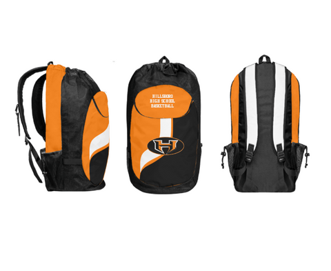 Gear Bag, Hillsboro High School Basketball, Men's Basketball, Teamtime, Team time, sublimation, custom sports apparel, team uniforms, spirit wear, spiritwear, sports uniforms, custom shirts, team store, custom team store, fundraiser sports, apparel fundraiser